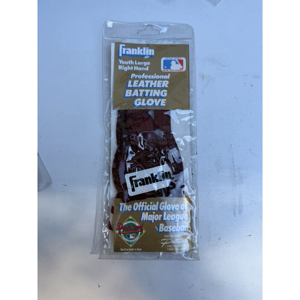 VTG Franklin MLB Leather Batting Glove Youth L Right Hand NOS Baseball S4